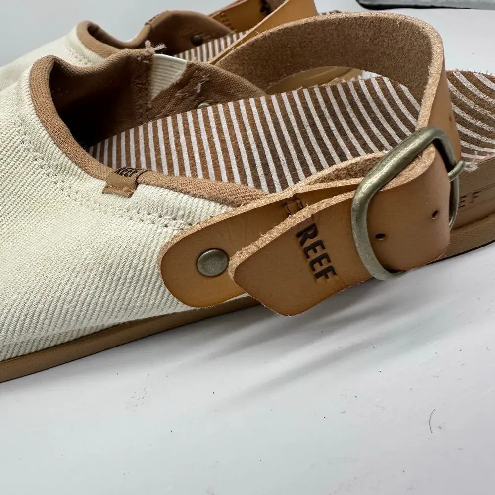 Reef Cushion Sage Slingback Cream Clog Womens Size 7 Style C18633 Textile